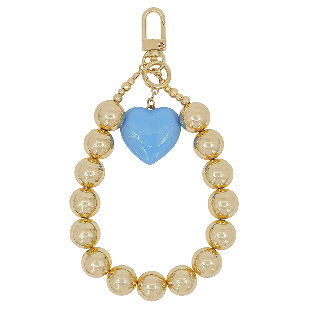 Gold Beaded Heart Charm – Bag & Phone Accessory
