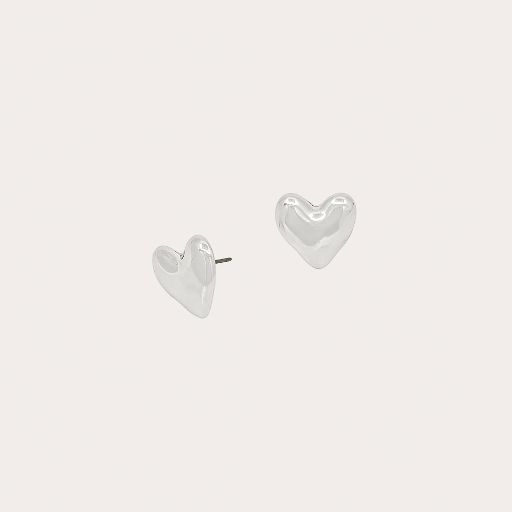 Mini Puffy Heart Stud Earrings