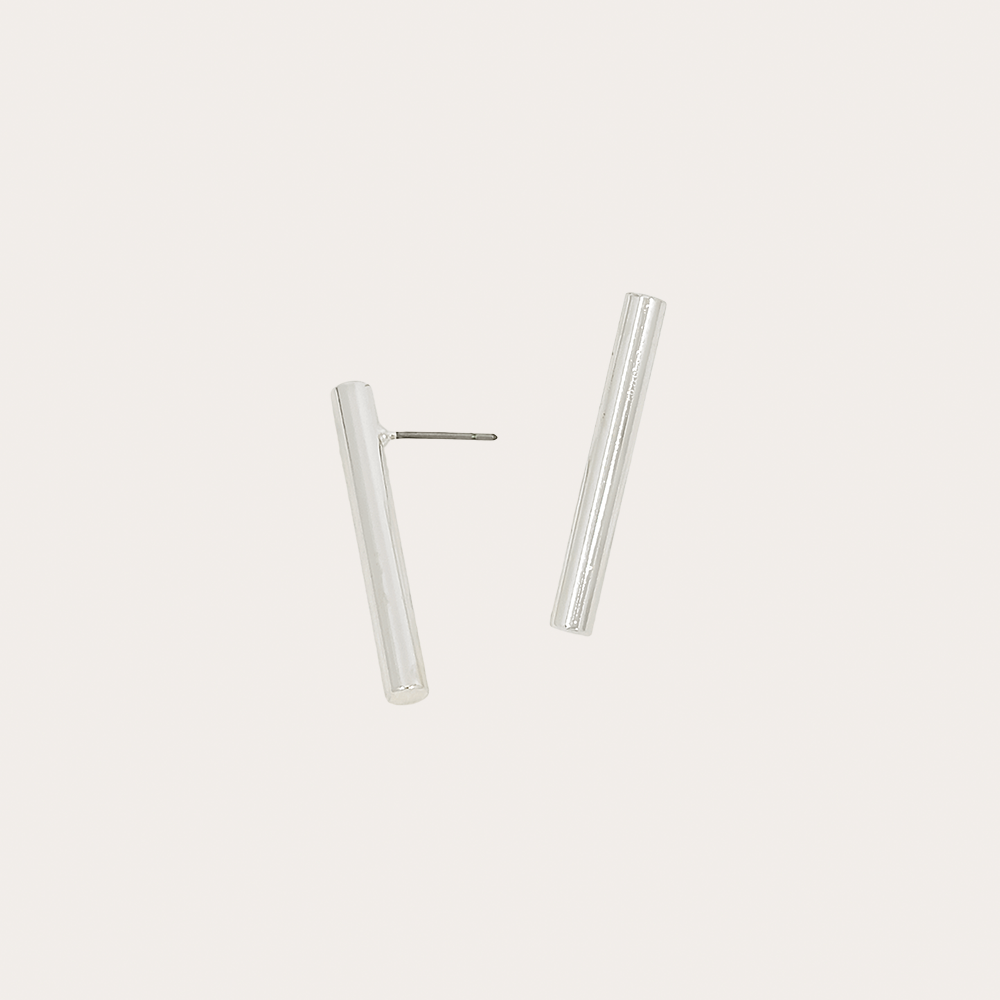Minimalist Vertical Bar Stud Earrings