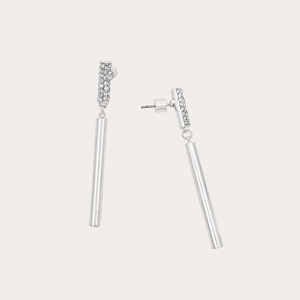 Crystal Bar Drop Earrings