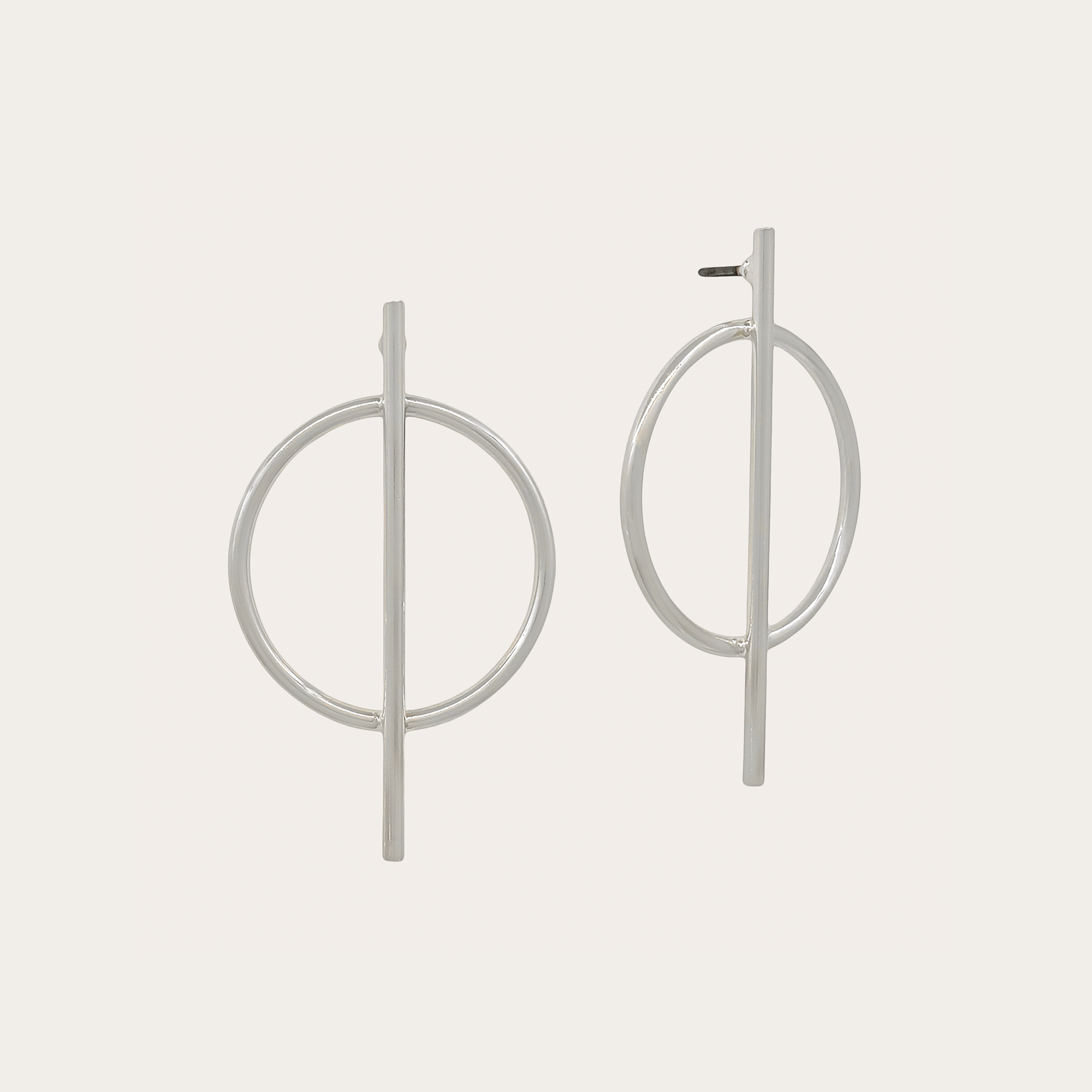 Modern Geometric Circle Bar Drop Earrings