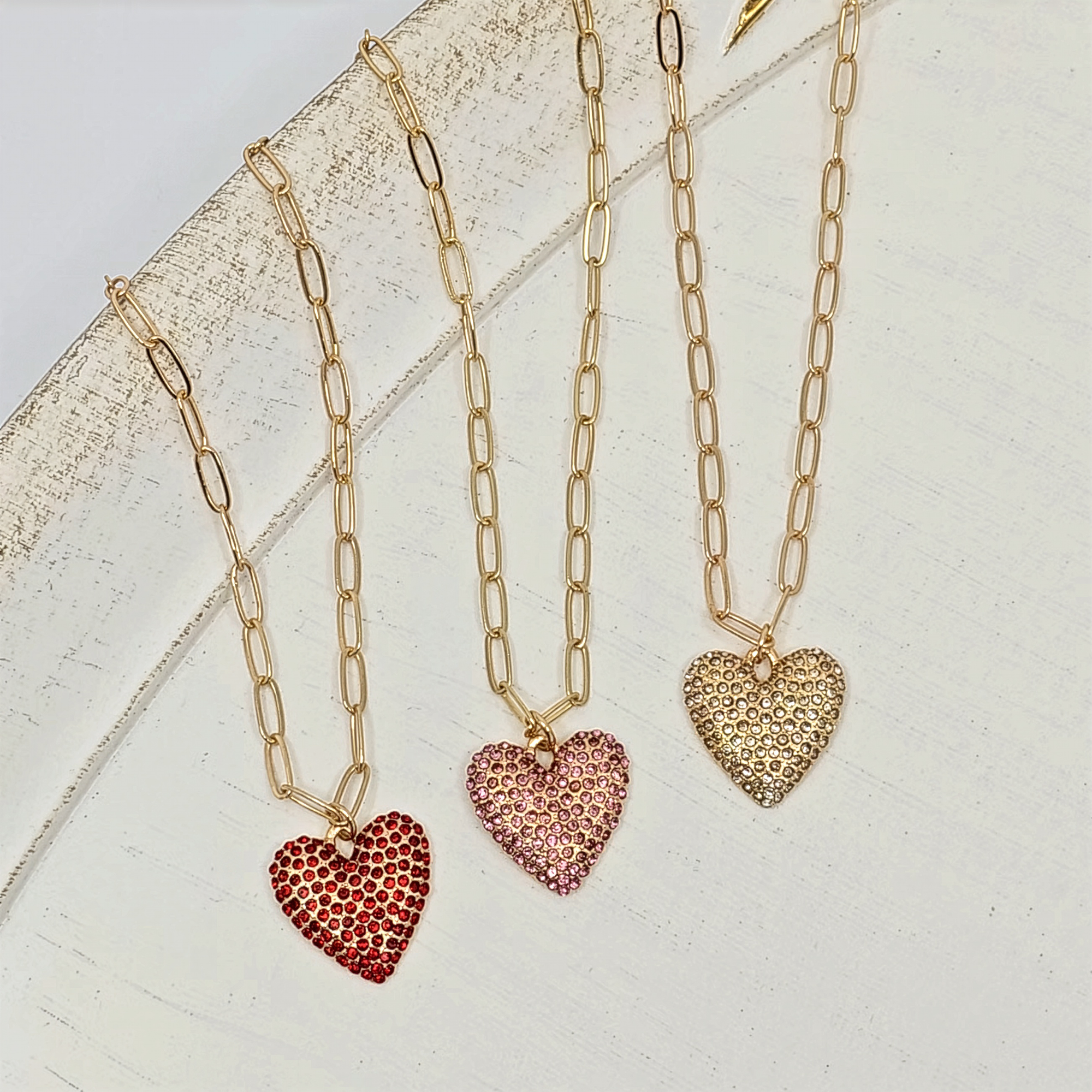 Crystal Pavé Heart Pendant Necklace