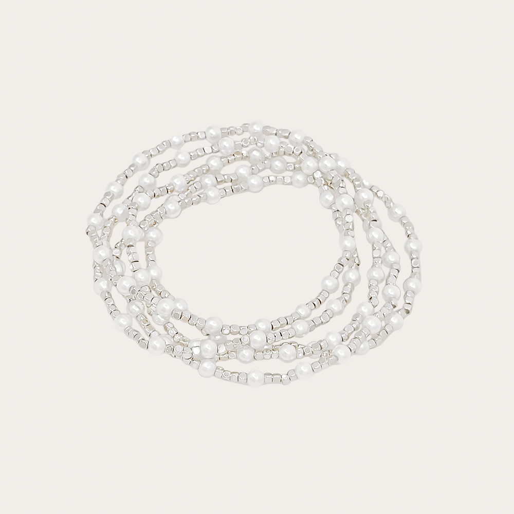 Multi-Strand Pearl Beaded Bracelet