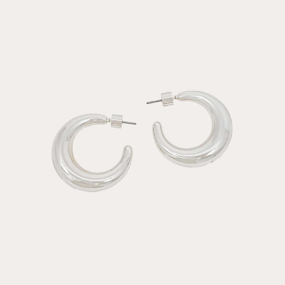 Bold Dome Chunky Hoop Earrings – 1.25" Diameter Statement Hoops