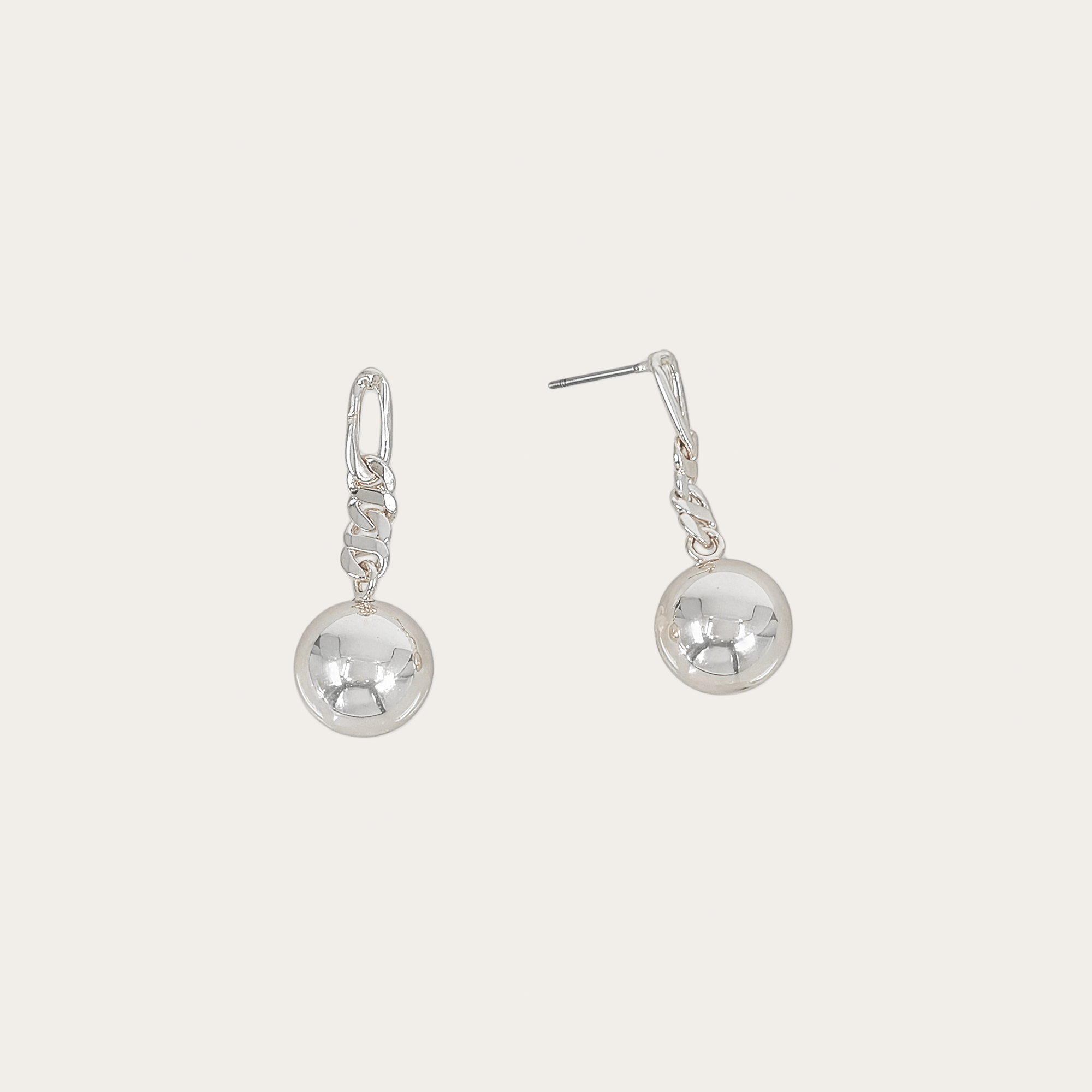 Chain Link Ball Drop Earrings