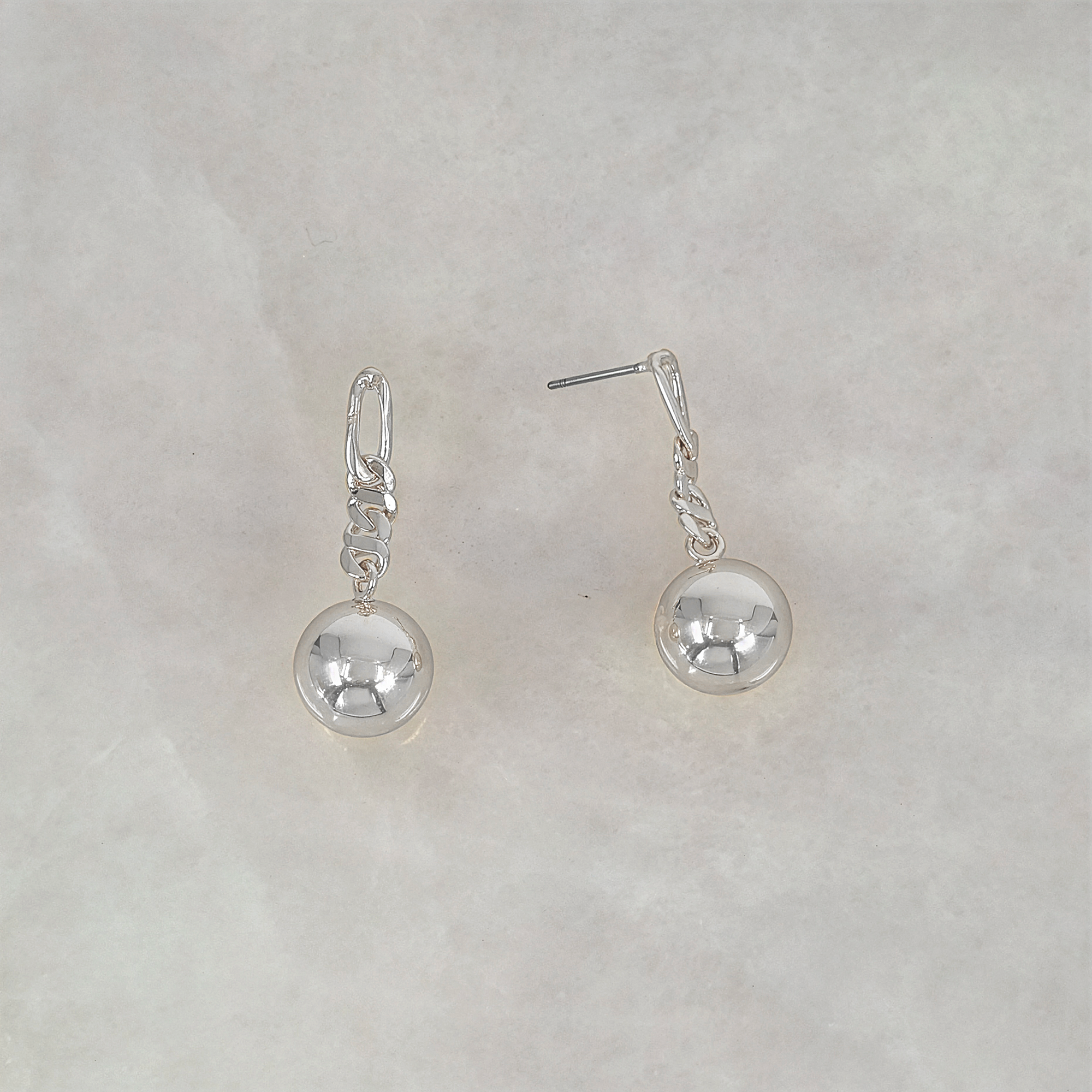 Chain Link Ball Drop Earrings