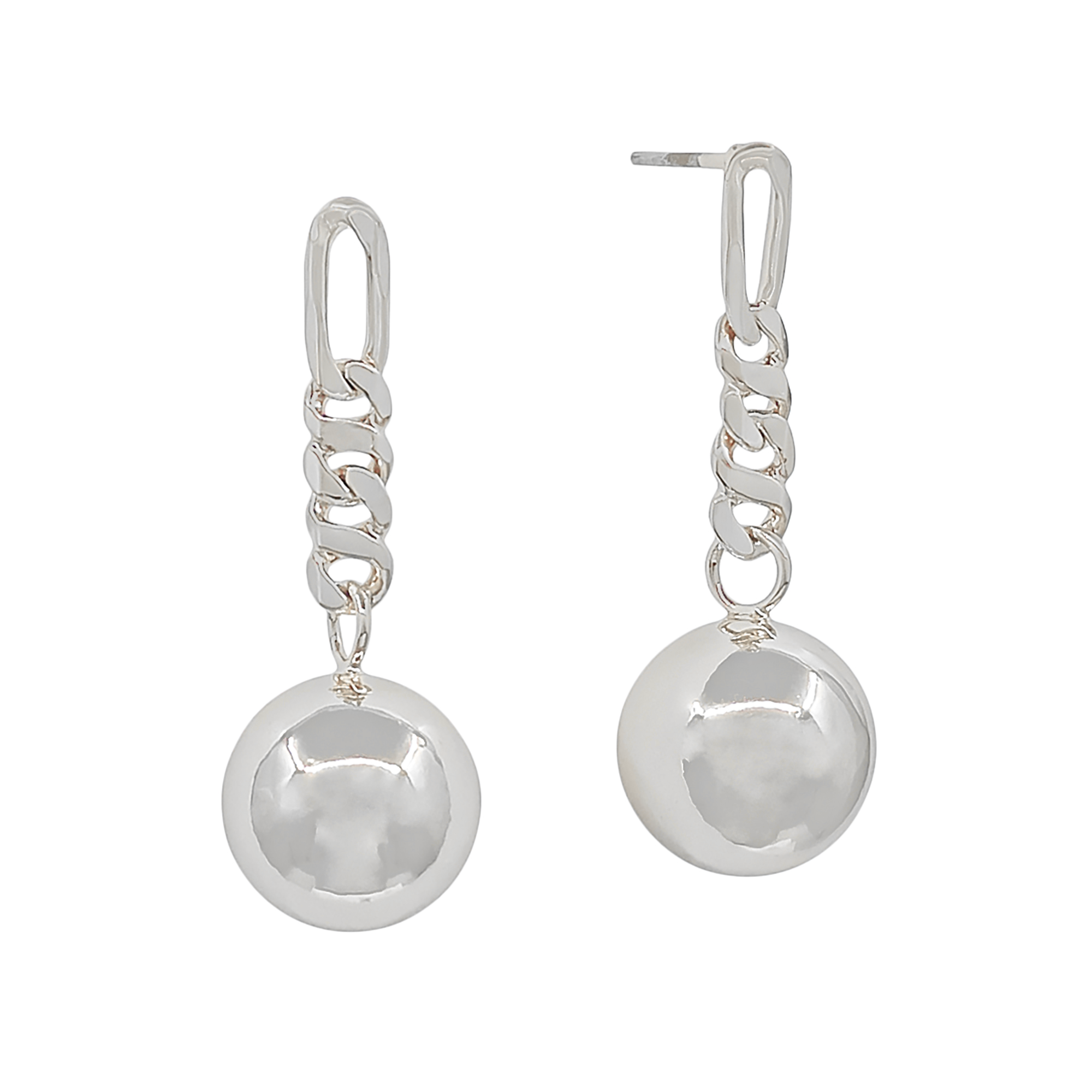 Chain Link Ball Drop Earrings