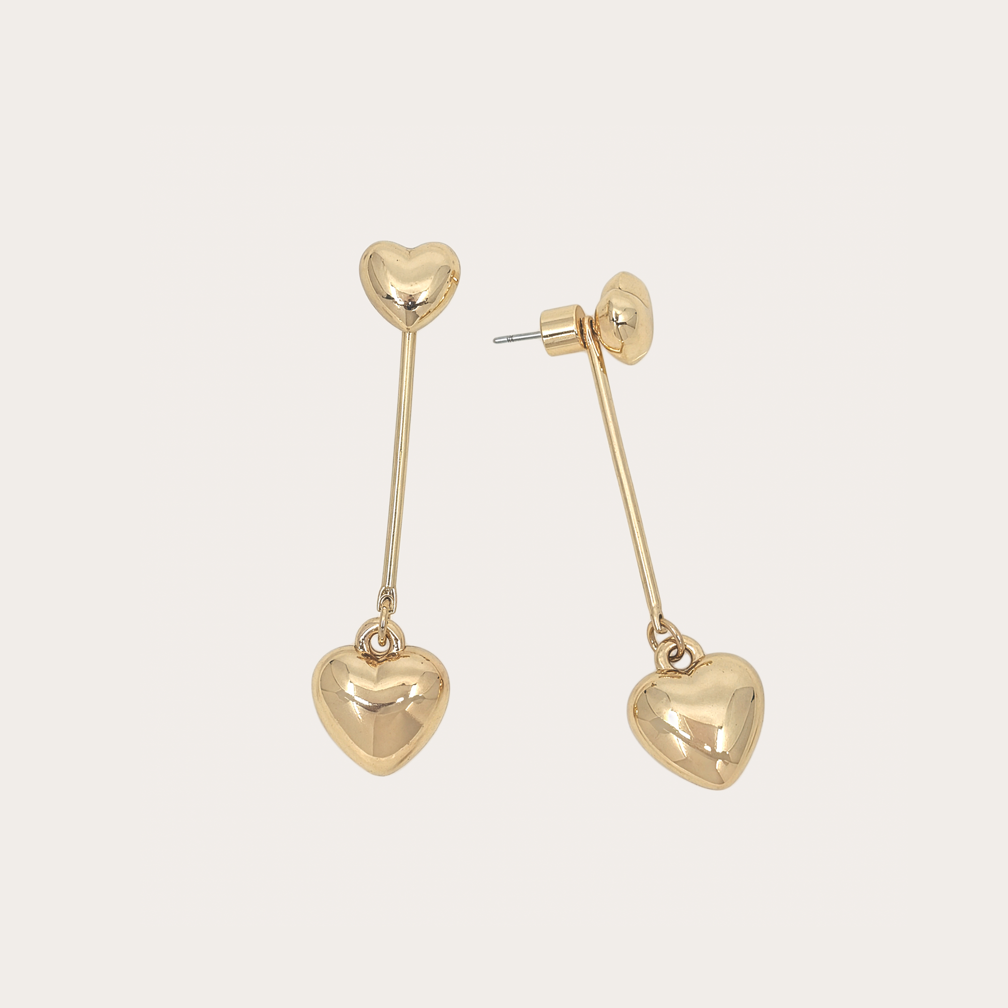 Linear Heart Drop Earrings