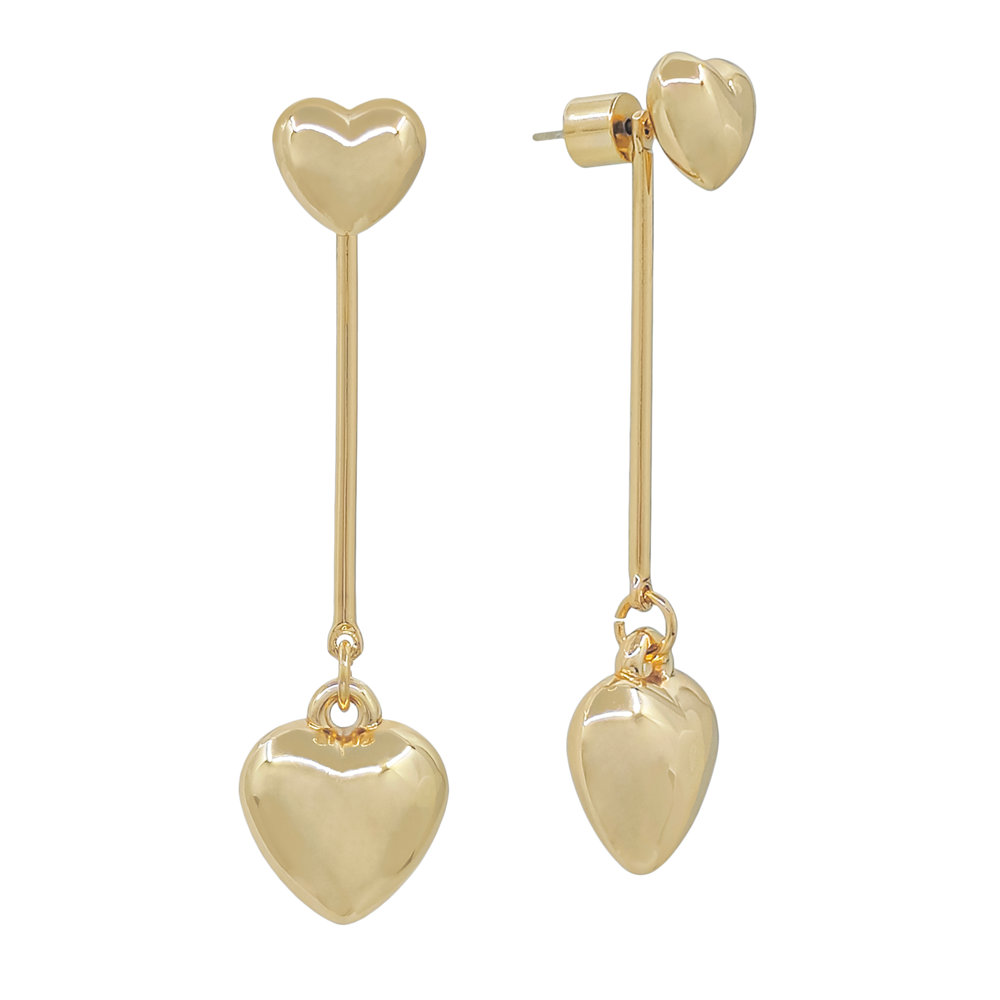 Linear Heart Drop Earrings