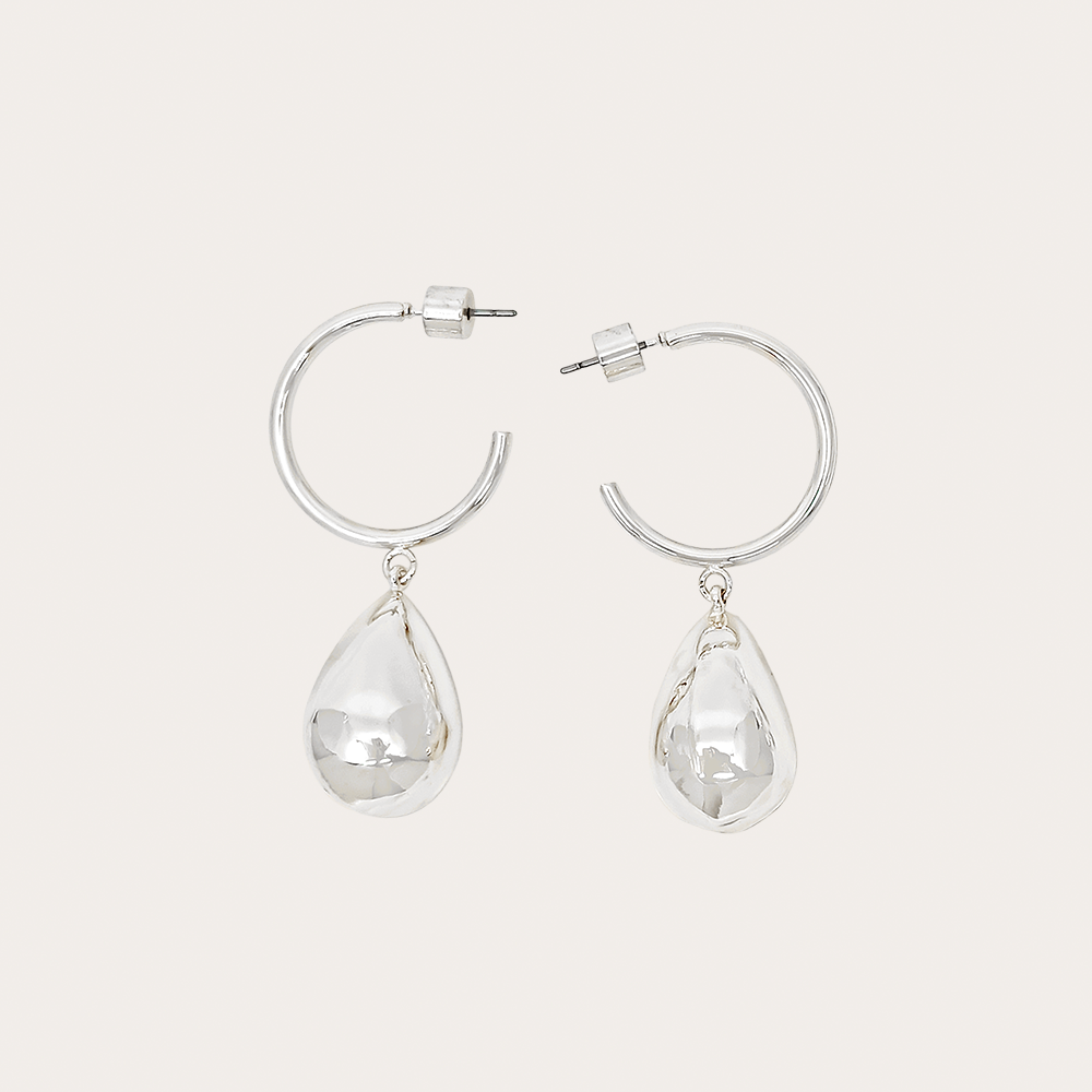 Teardrop Hoop Earrings – Modern Drop Design