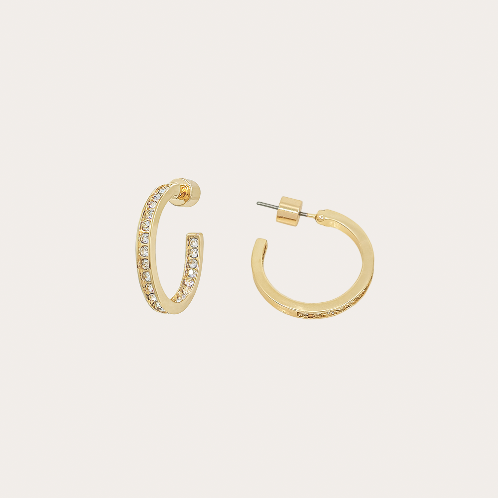 Pave Crystal Hoop Earrings