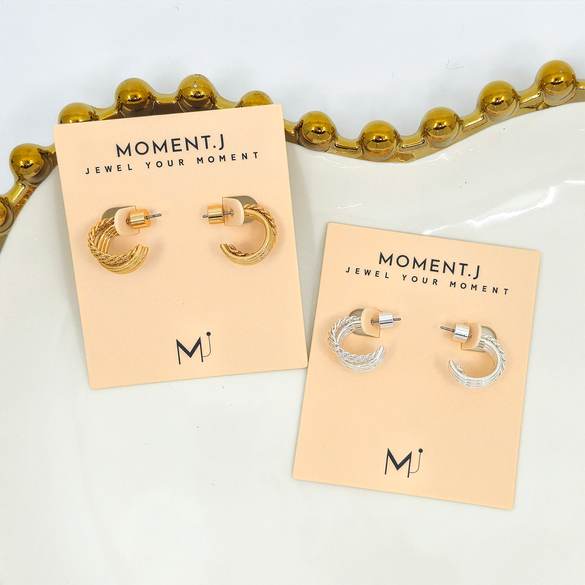 Braided Ribbed Hoop Earrings