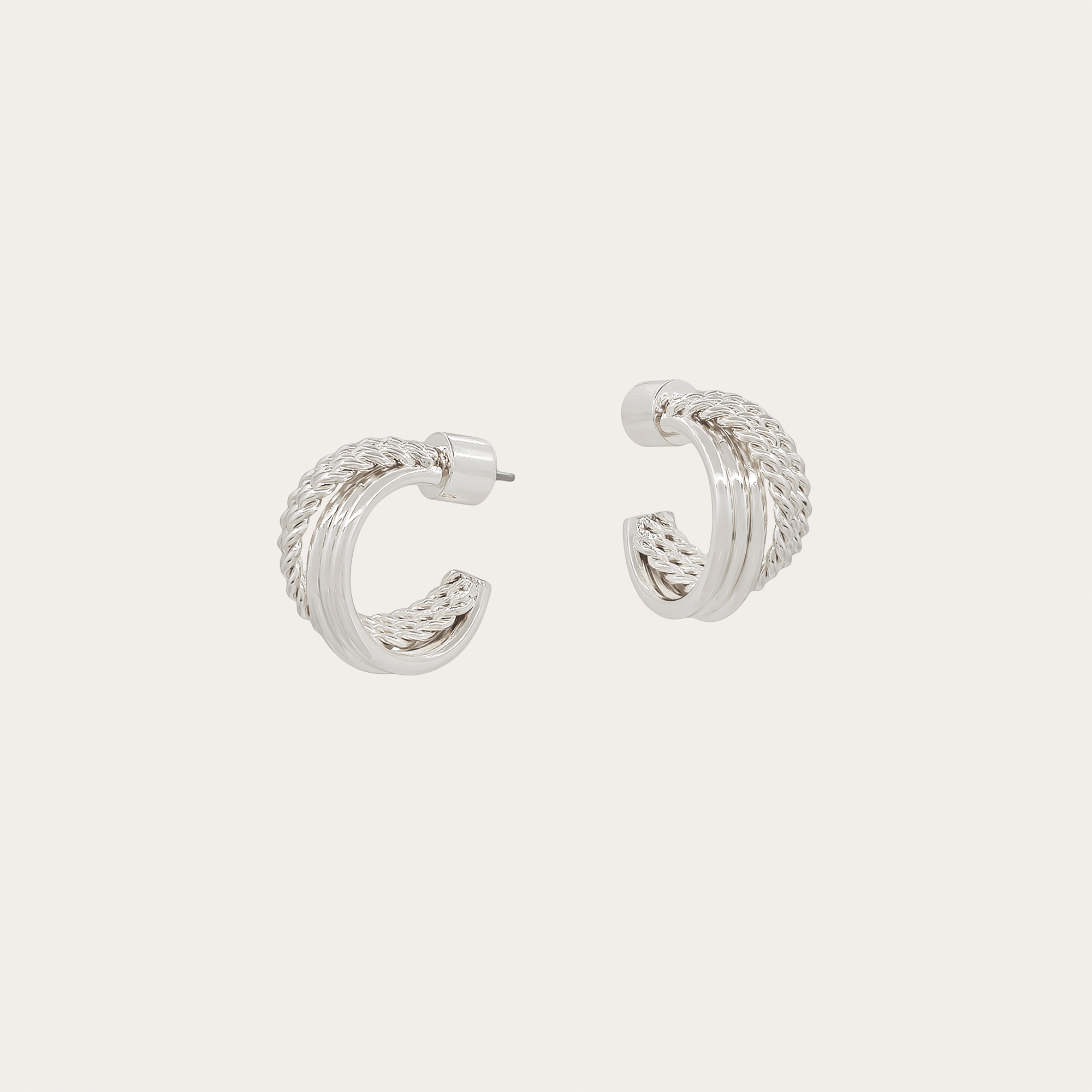 Braided Ribbed Hoop Earrings