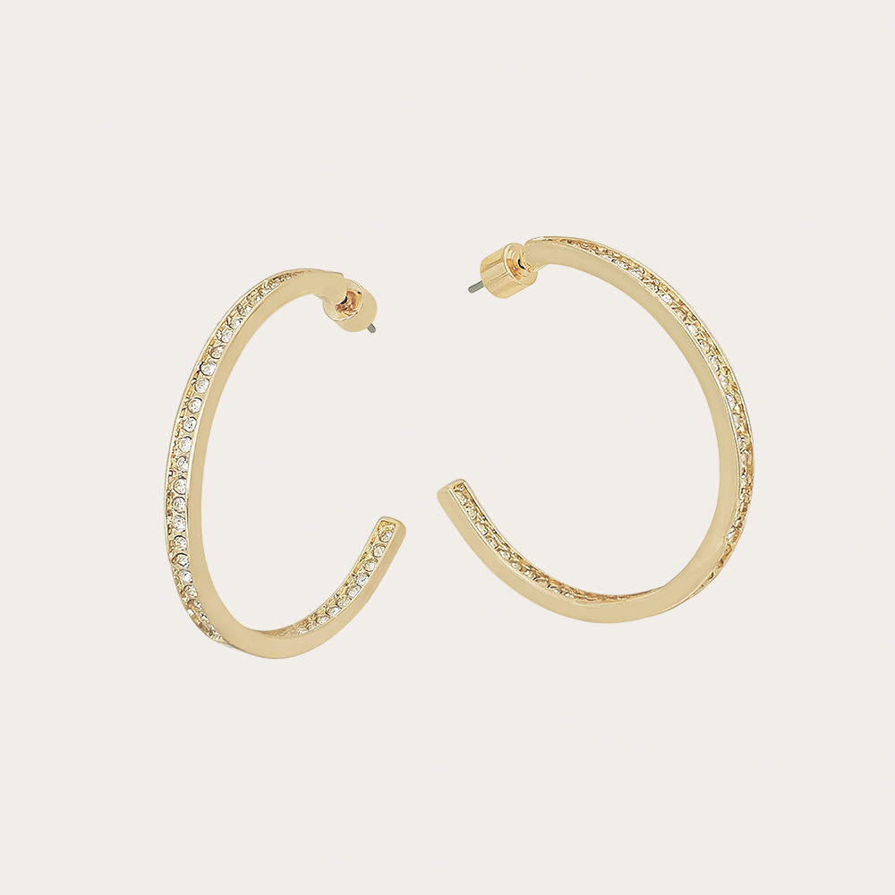 Crystal Pave Hoop Earrings