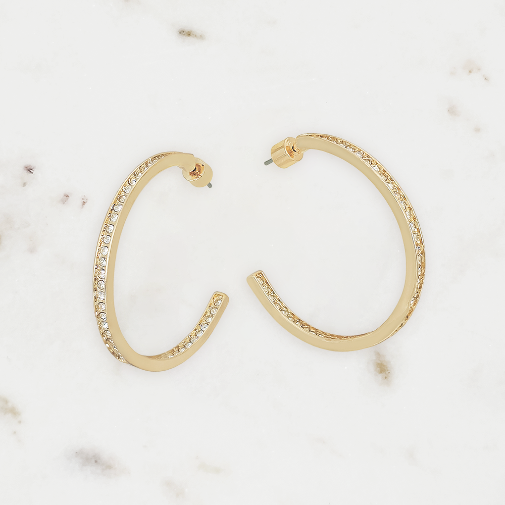 Crystal Pave Hoop Earrings