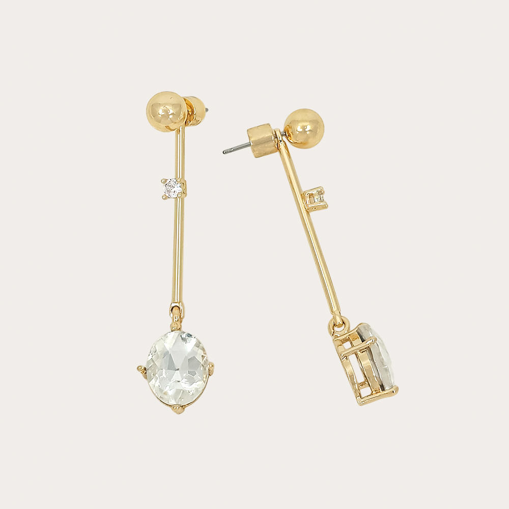 Crystal Drop Bar Earrings