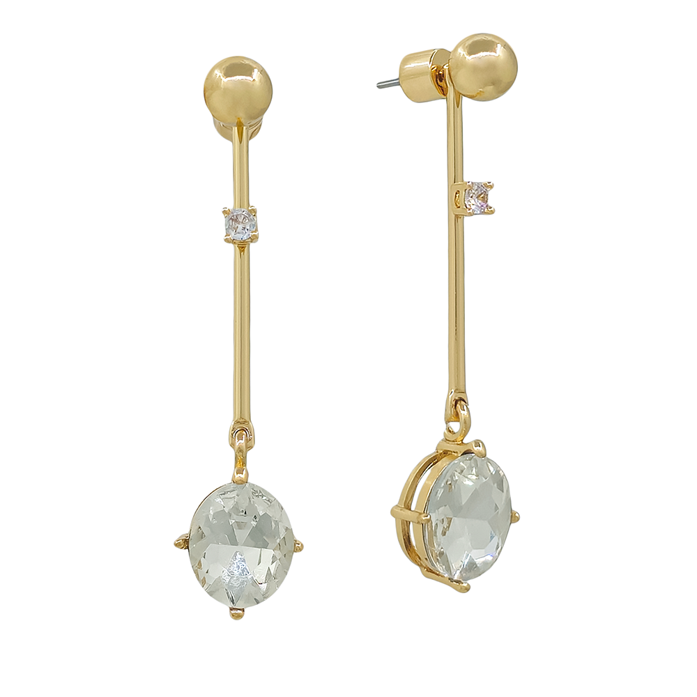 Crystal Drop Bar Earrings