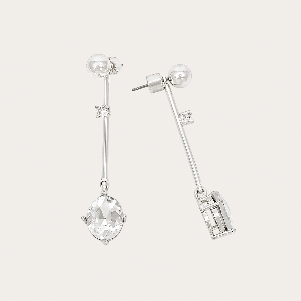 Crystal Drop Bar Earrings