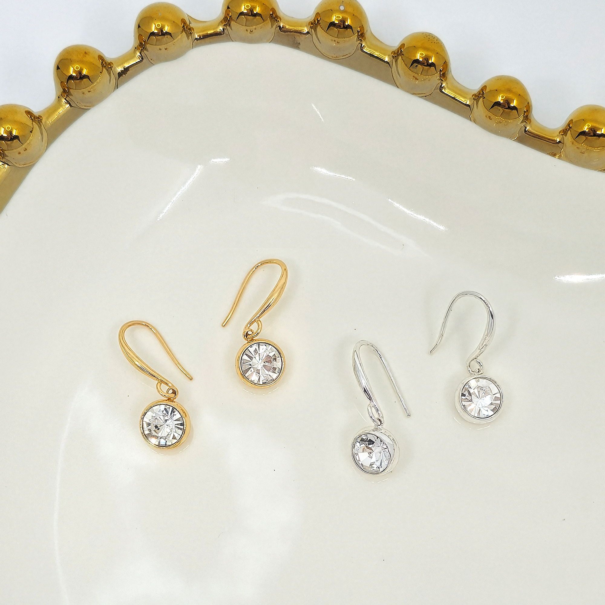 Crystal Drop Hook Earrings