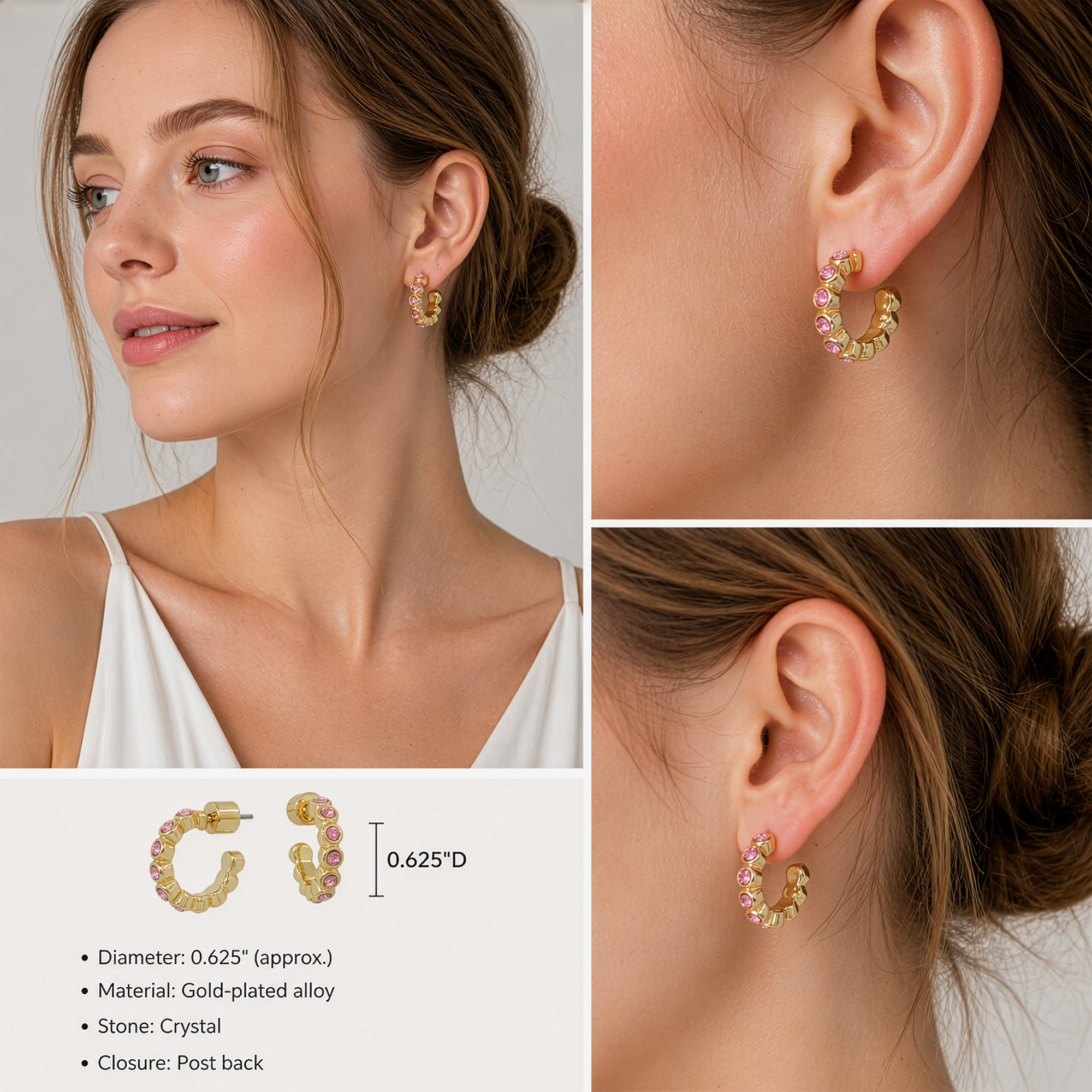Crystal Pavé Hoop Earrings