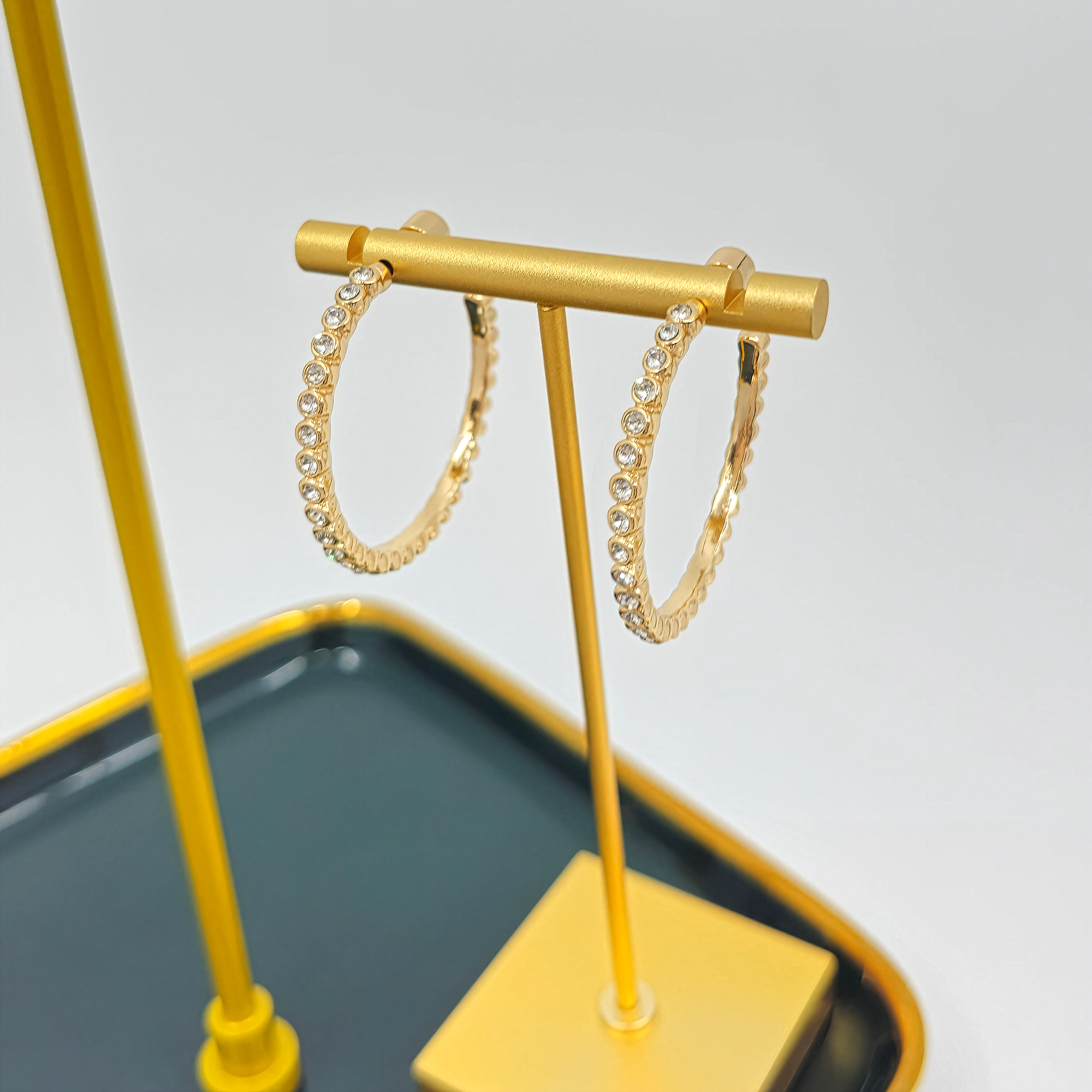 Crystal Pavé Hoop Earrings