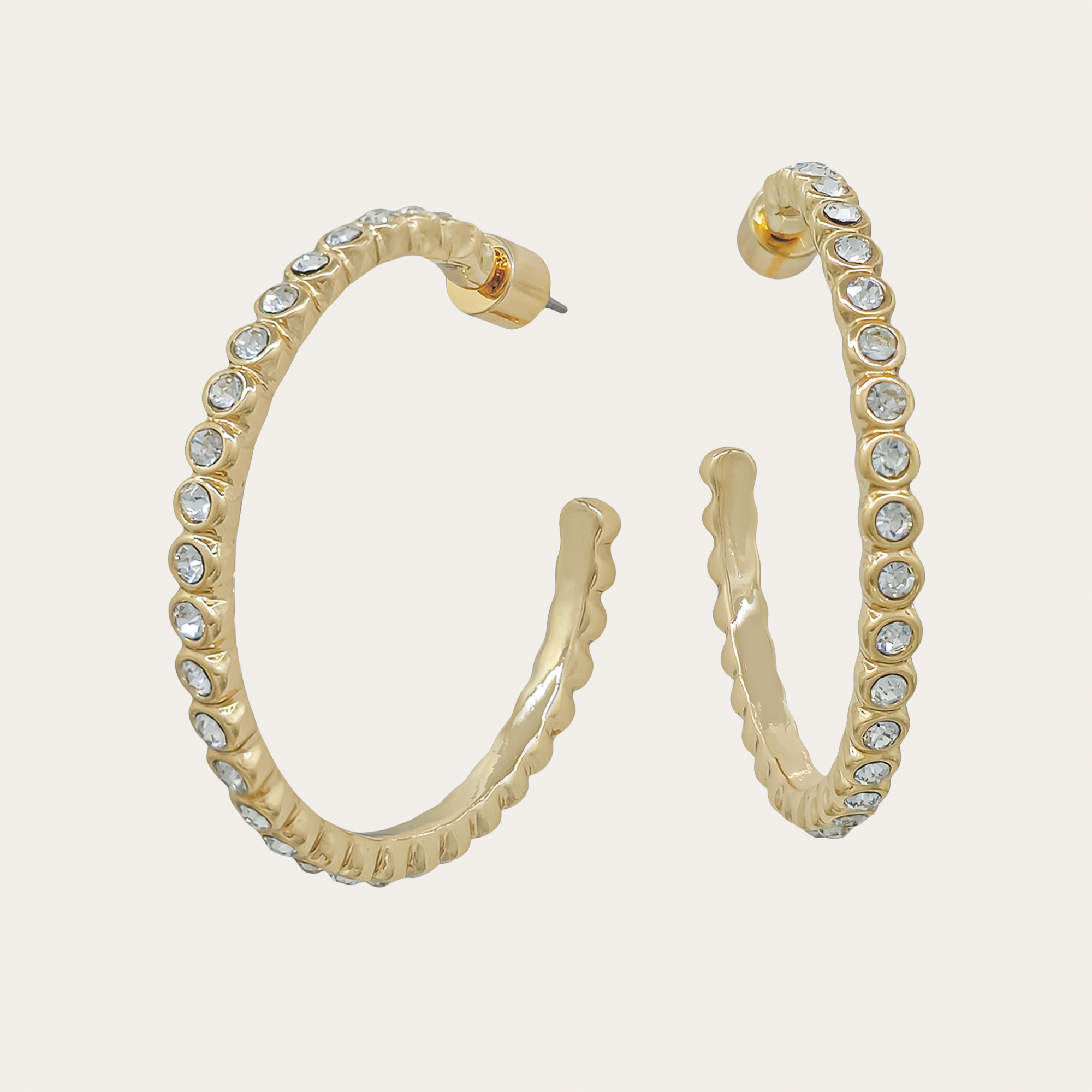 Crystal Pavé Hoop Earrings