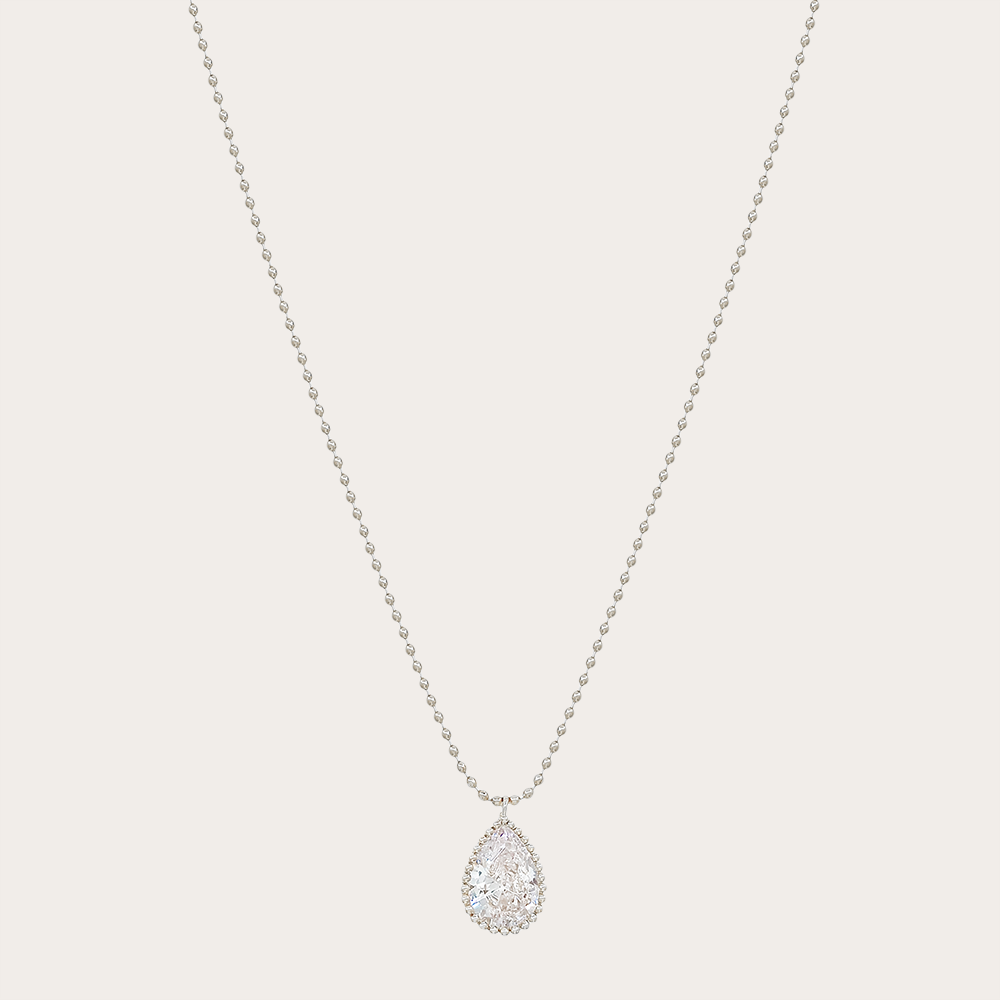 Teardrop CZ Pendant Necklace