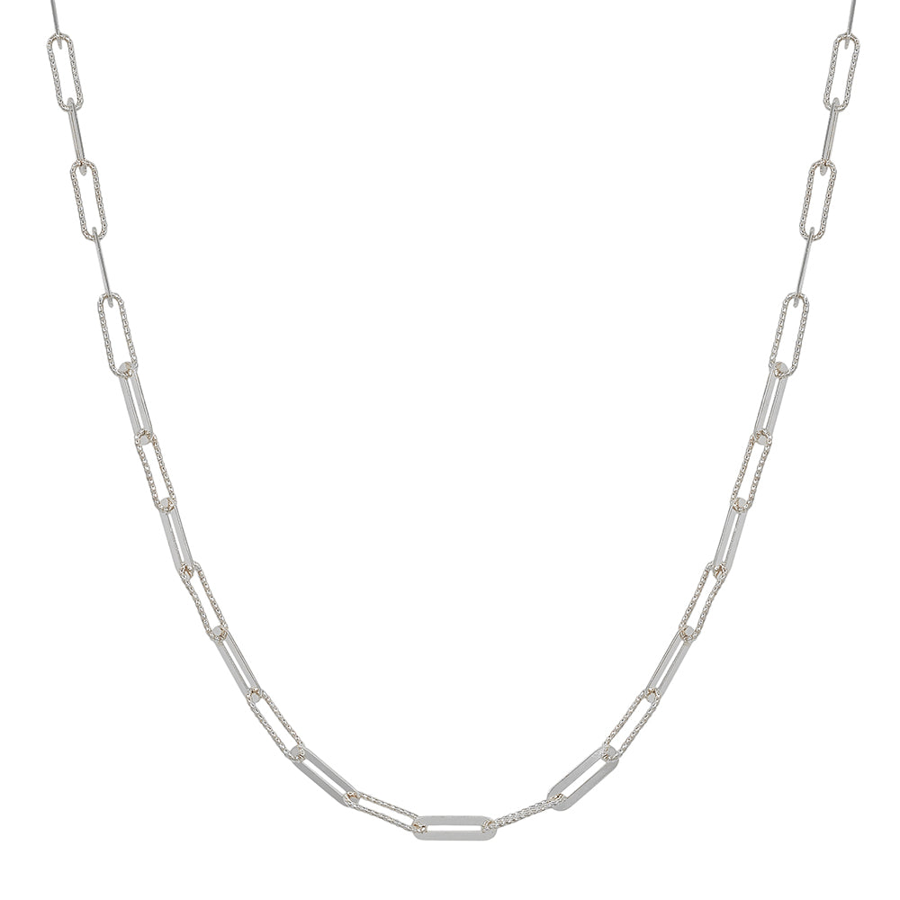 Paperclip Chain Necklace, Gold & Silver Mixed Link Necklace, Minimalist Jewelry