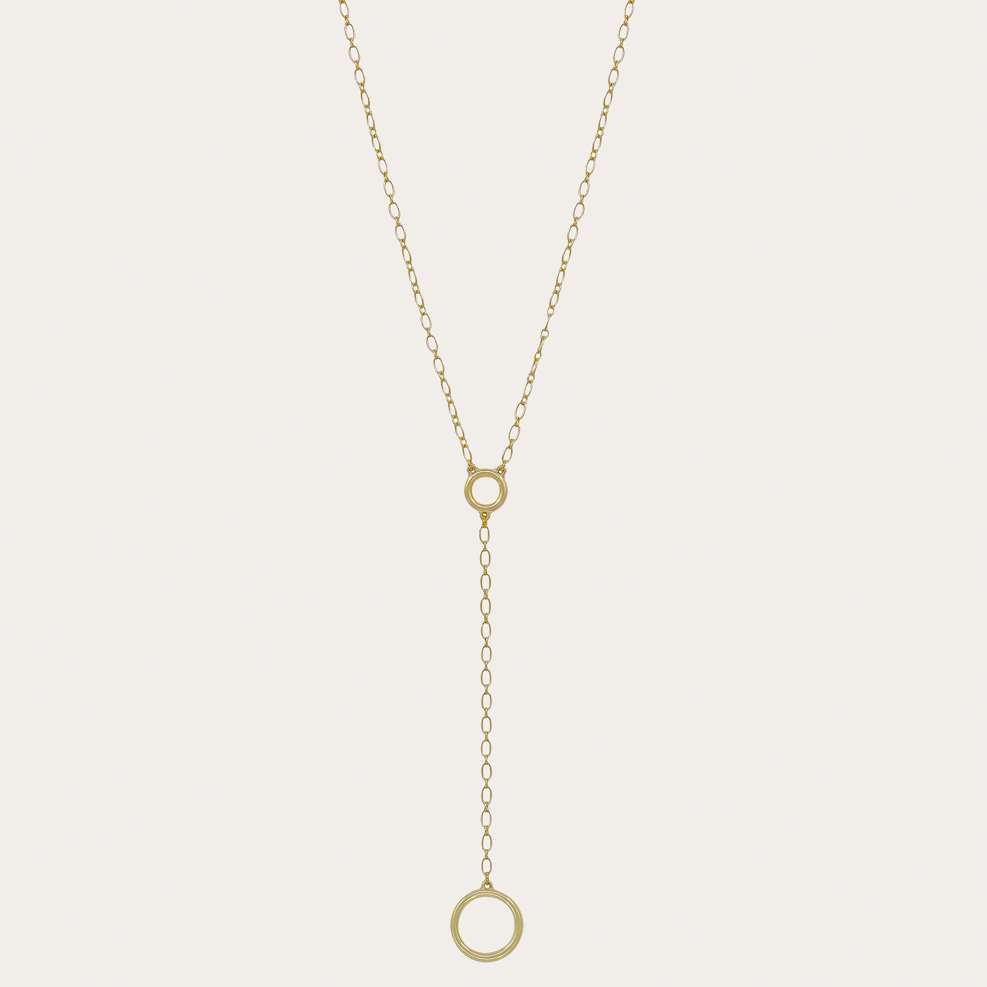 Geometric Circle Y Drop Necklace