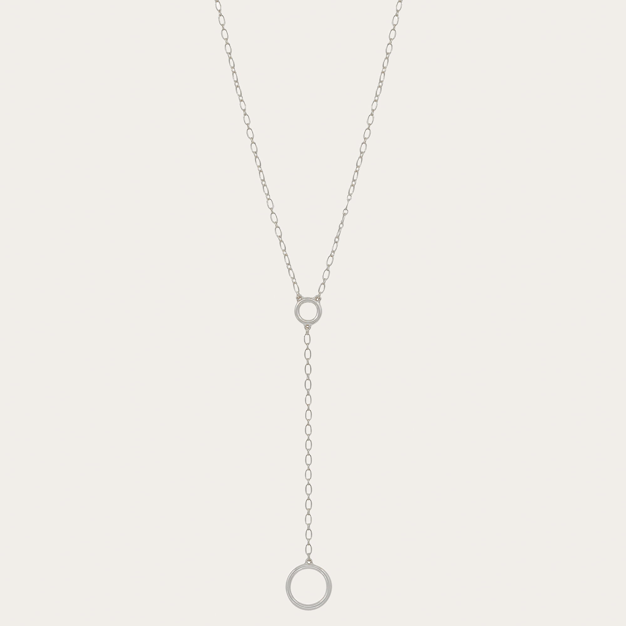 Geometric Circle Y Drop Necklace
